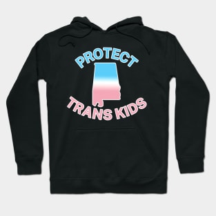 Protect Trans Kids Alabama - Transgender Flag - Protect Transgender Children - Curved Design Hoodie